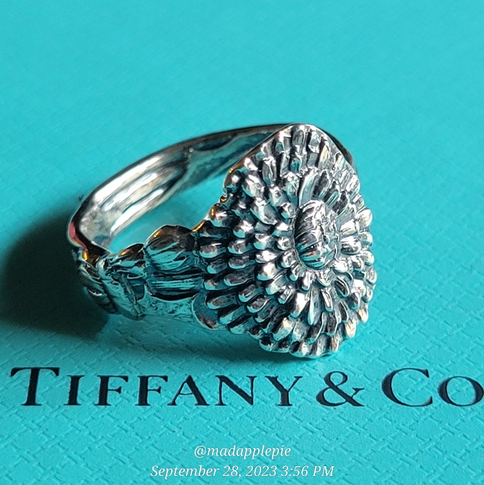 1885 Tiffany & Co Dandelion Spoon Ring in Sterling Silver Spoon by T& Co. #19